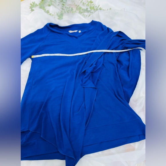 Soft Surroundings Asymmetrical Cobalt Blue Madison Cape Sweater Tunic Size M - Picture 9 of 11